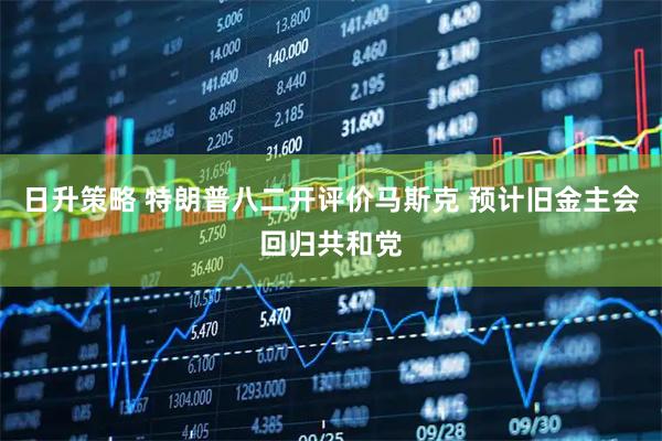 日升策略 特朗普八二开评价马斯克 预计旧金主会回归共和党